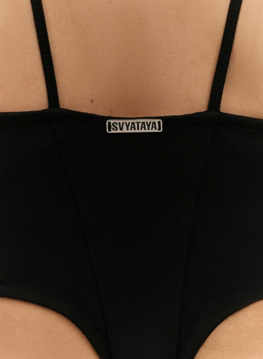 Top - corset cu bretele, negru [3]