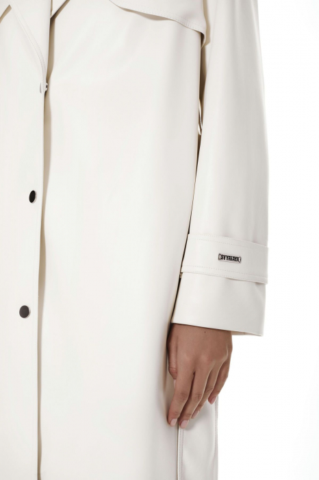 Trench din piele eco, milky [5]