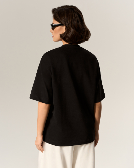 Tricou cu umeri accentuați, negru [4]