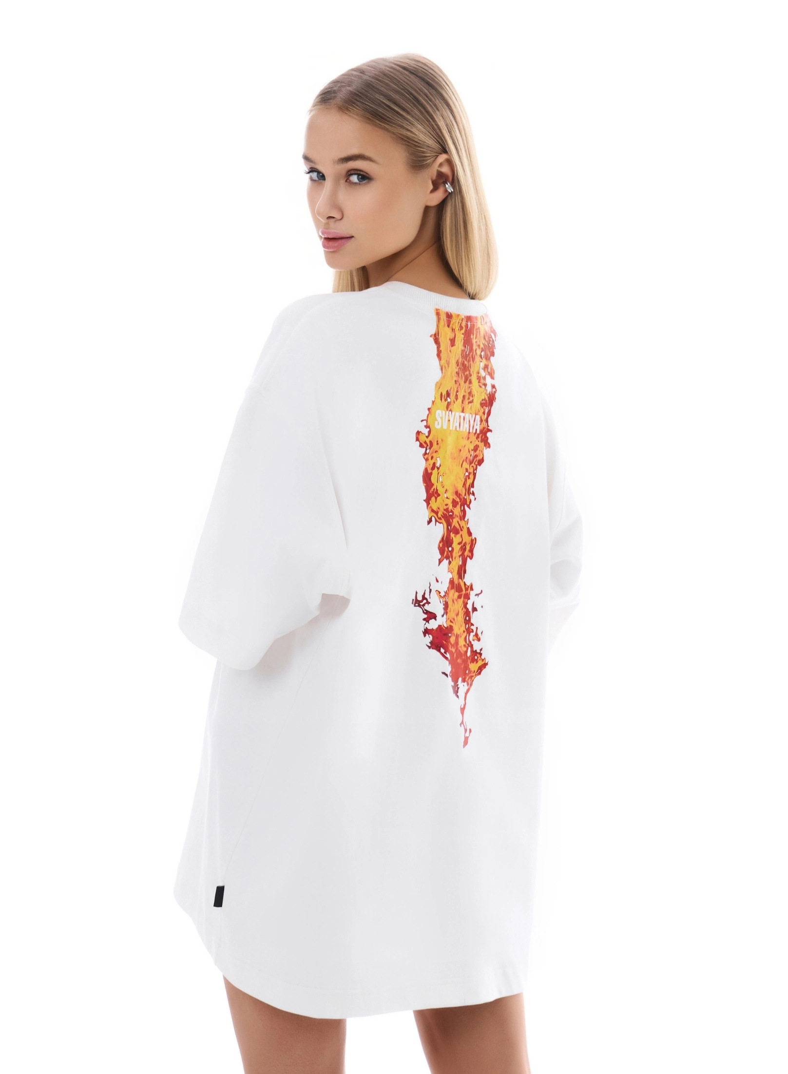 Tricou supradimensionat, lăptos Fire [2]