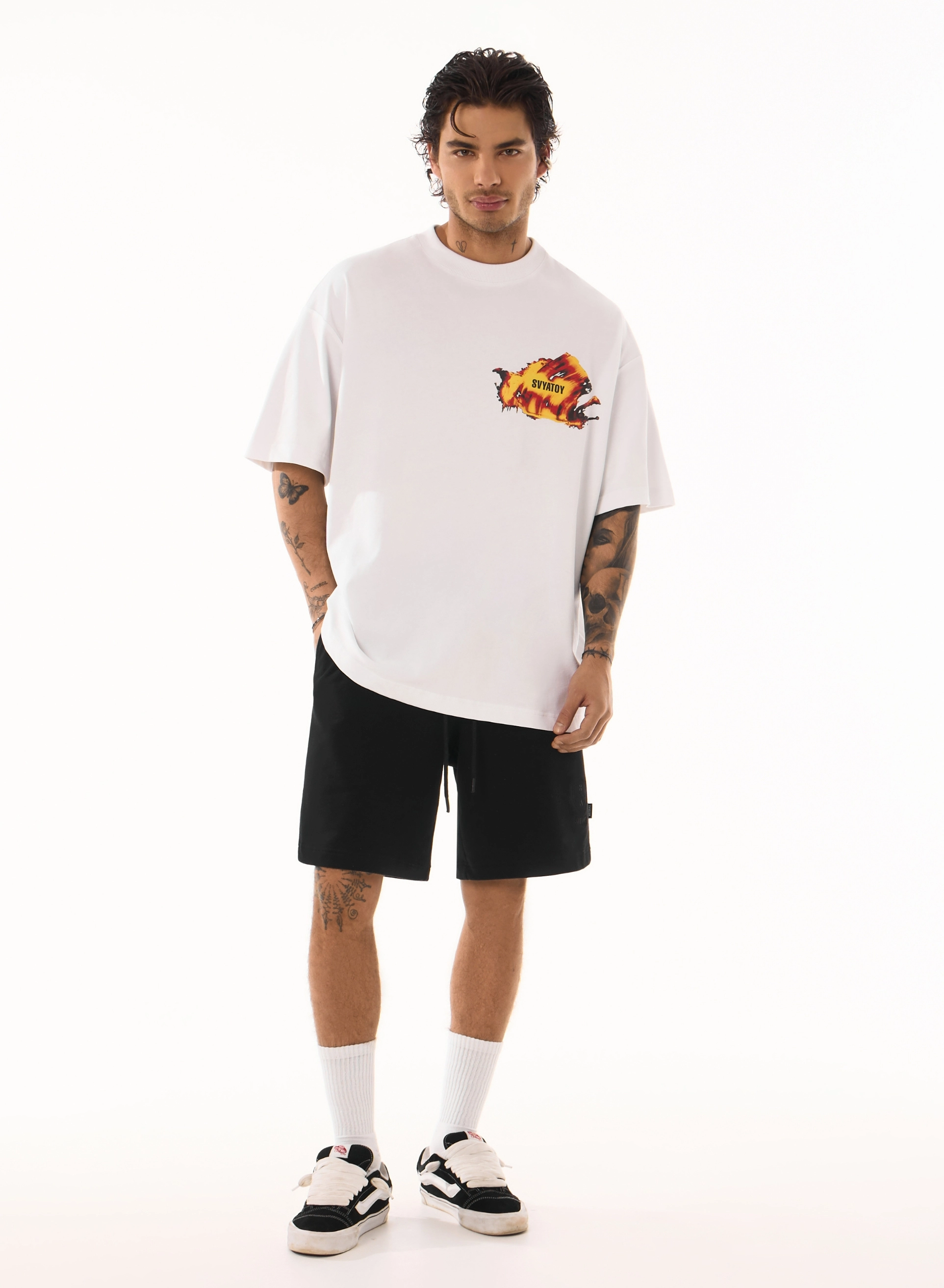 Tricou OVERSIZE SVYATOY Fire, alb [1]