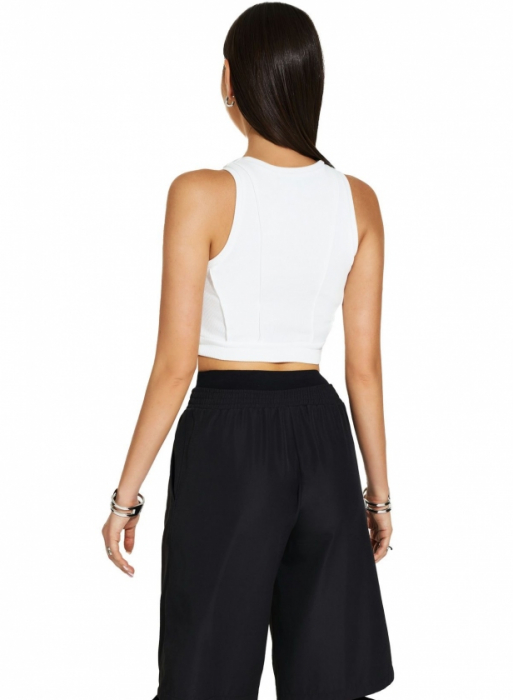 Tricou - top cu reliefuri, Alb [2]