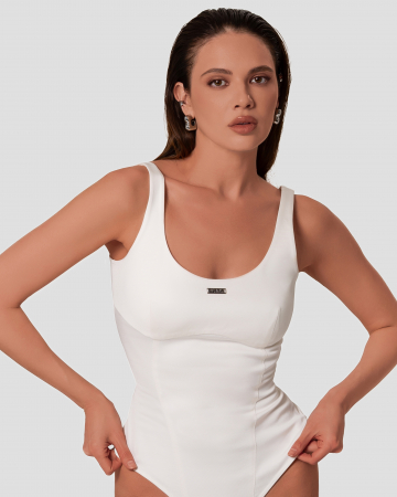 BODY - Body cu textură reliefată, culoare crem