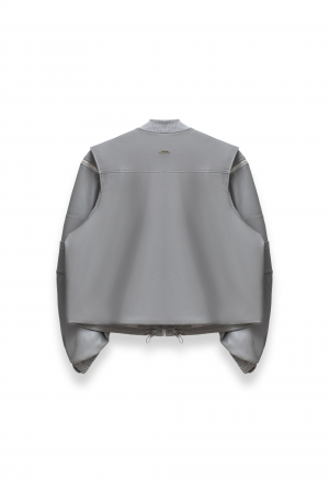 Bomber din piele ecologica, gri [3]