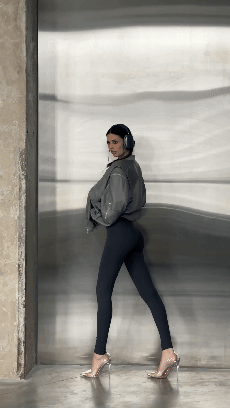 Bomber din piele ecologica, gri [4]