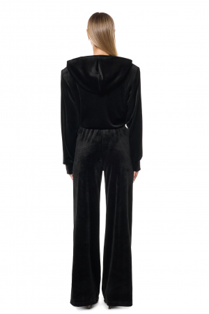 Compleu cu fermoar din velur, negru [1]