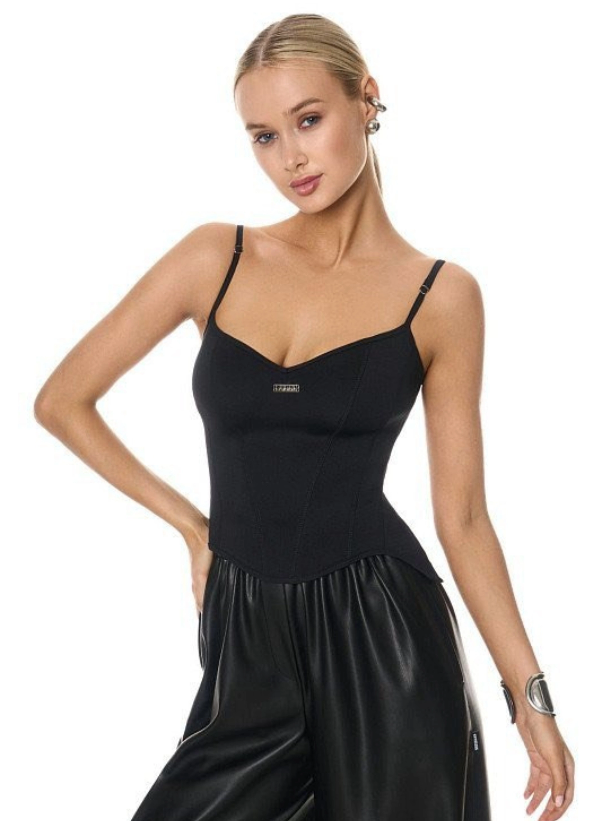 TOPURI SI TRICOURI - Corset din material elastic, negru