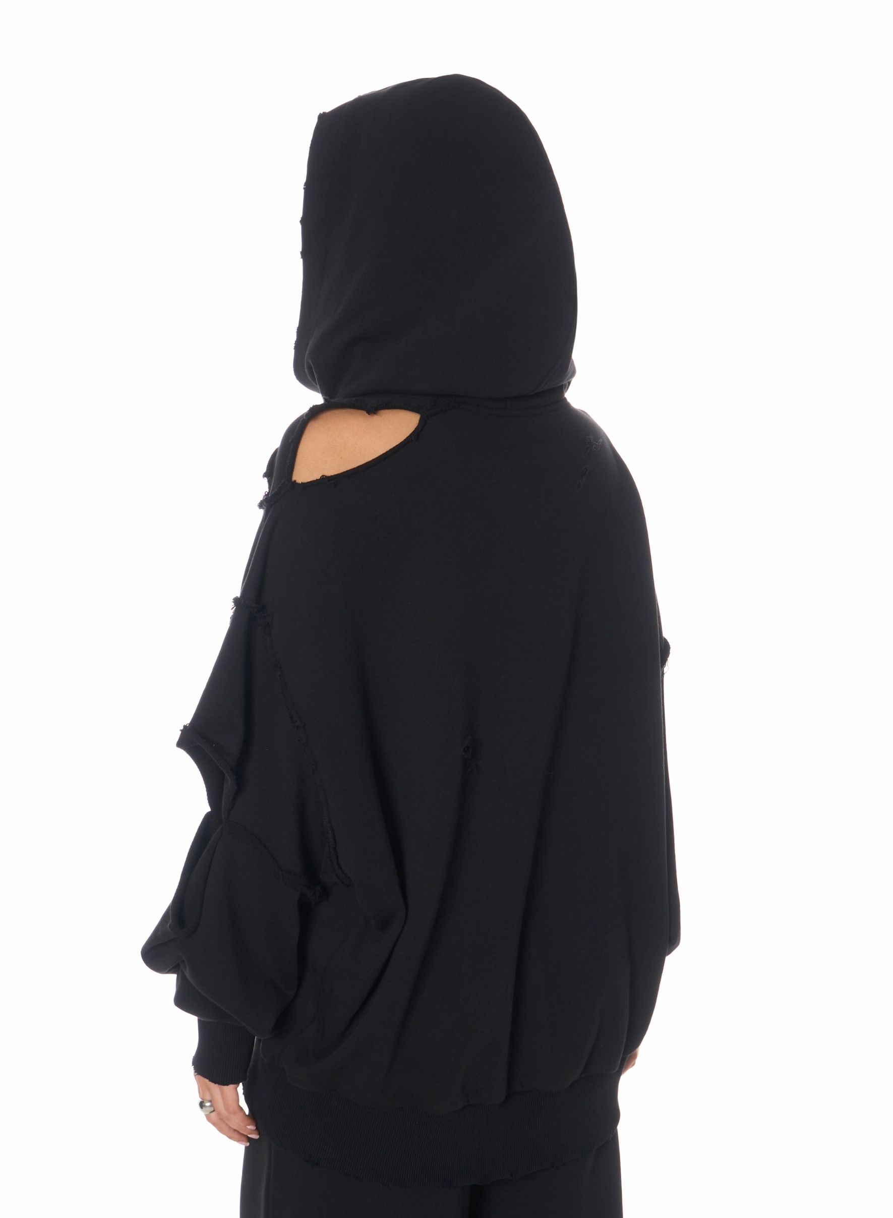 Hanorac cu efect rupt, cu buzunar plastit frontal [2]