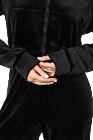 Hanorac cu fermoar din velur SVYATAYA, negru [4]