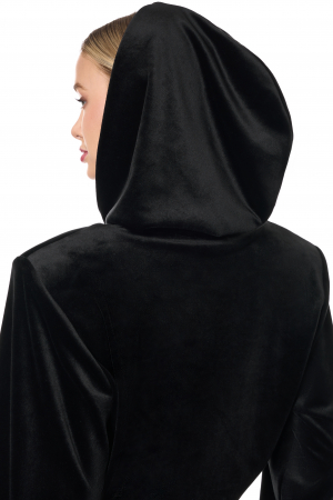 Hanorac cu fermoar din velur SVYATAYA, negru [5]