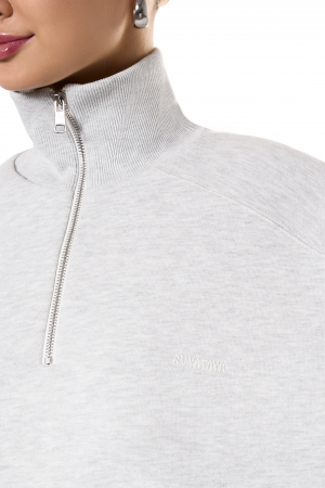 Hanorac cu fermoar SVYATAYA, milky melanj [1]