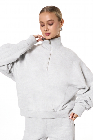 HANORACE - Hanorac cu fermoar SVYATAYA, milky melanj