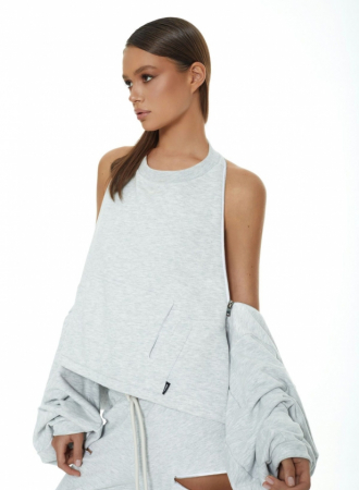 Hanorac transformabil, gri melange [1]