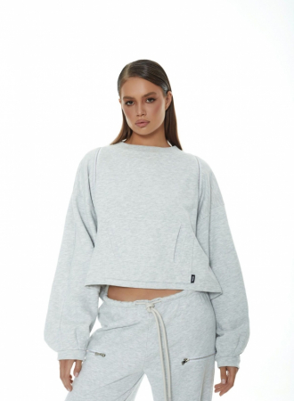 Hanorac transformabil, gri melange [3]