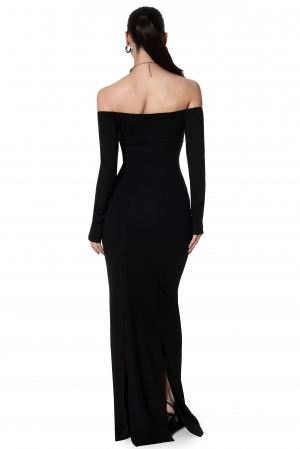 Rochie cu decolteu accentuat, neagra [1]