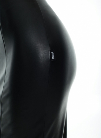 Rochie din piele ecologica cu nod, neagră [3]