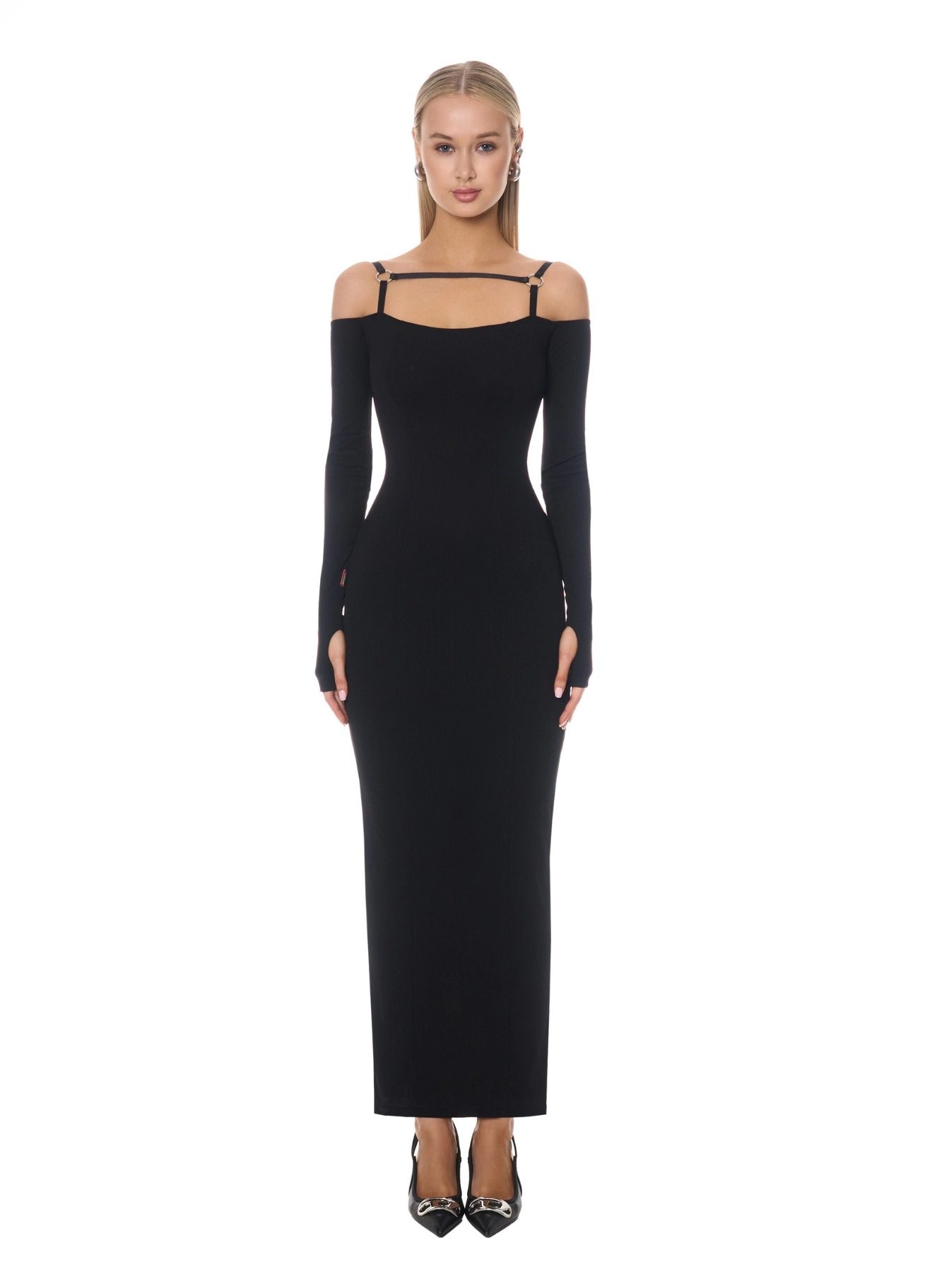 Rochie maxi cu inele de accent [1]