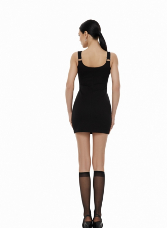 Rochie mini cu carabina, neagra [5]