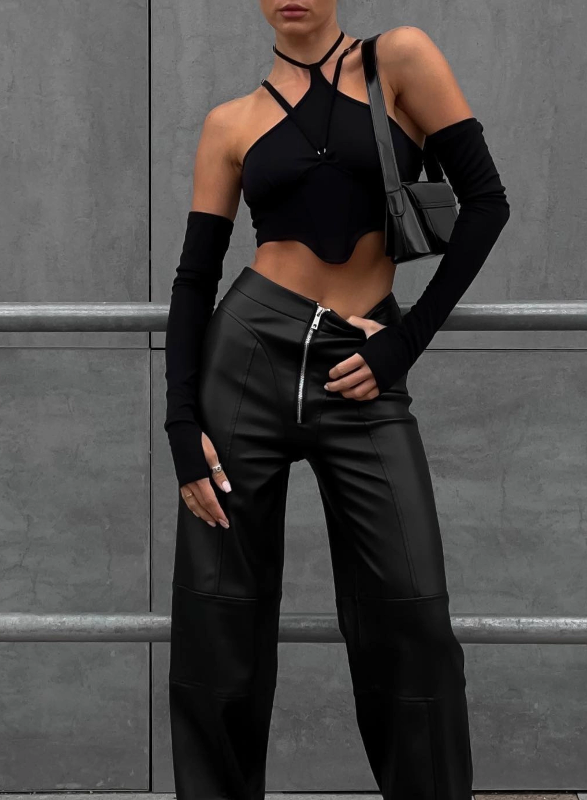 Top - corset cu bretele, negru [5]