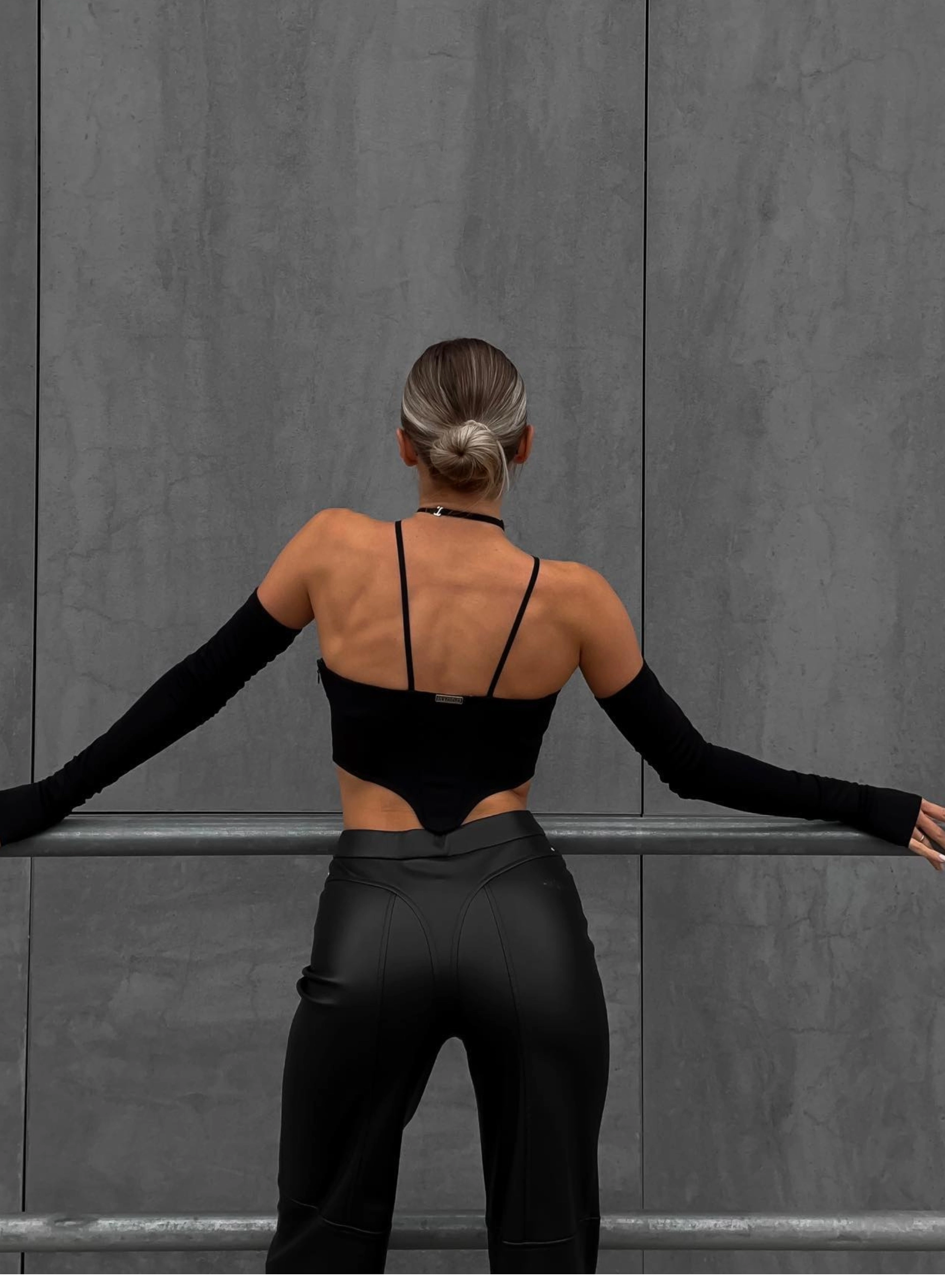 Top - corset cu bretele, negru [4]