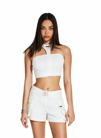 TOPURI SI TRICOURI - Top cu detaliu de accentuat, alb