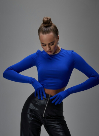 Top cu mâneci mănuși, albastru electric [5]