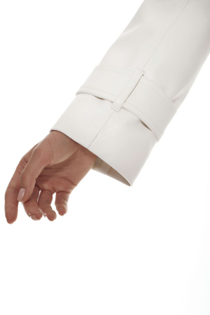 Trench din piele eco, milky [2]