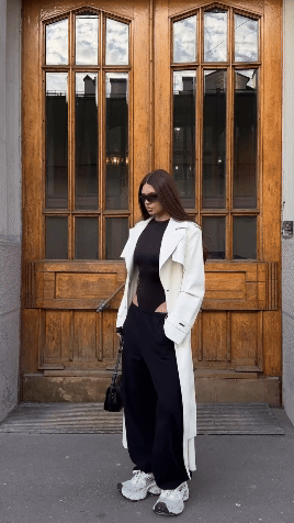 Trench din piele eco, milky [9]