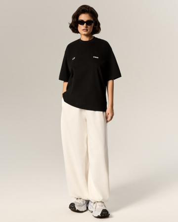 Tricou cu umeri accentuați, negru [1]