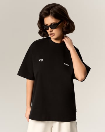 TOPURI SI TRICOURI - Tricou cu umeri accentuați, negru