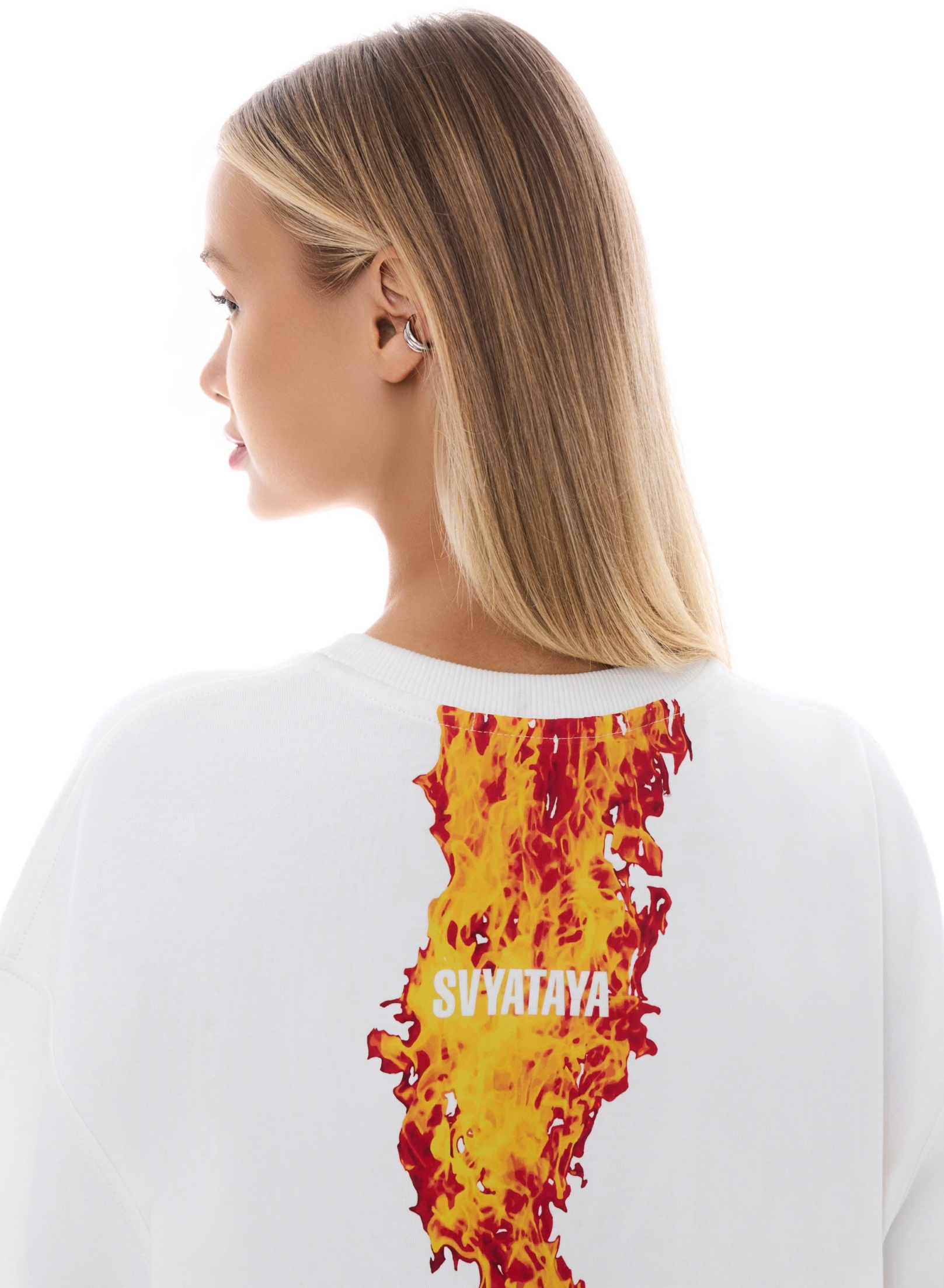 Tricou supradimensionat, lăptos Fire [3]