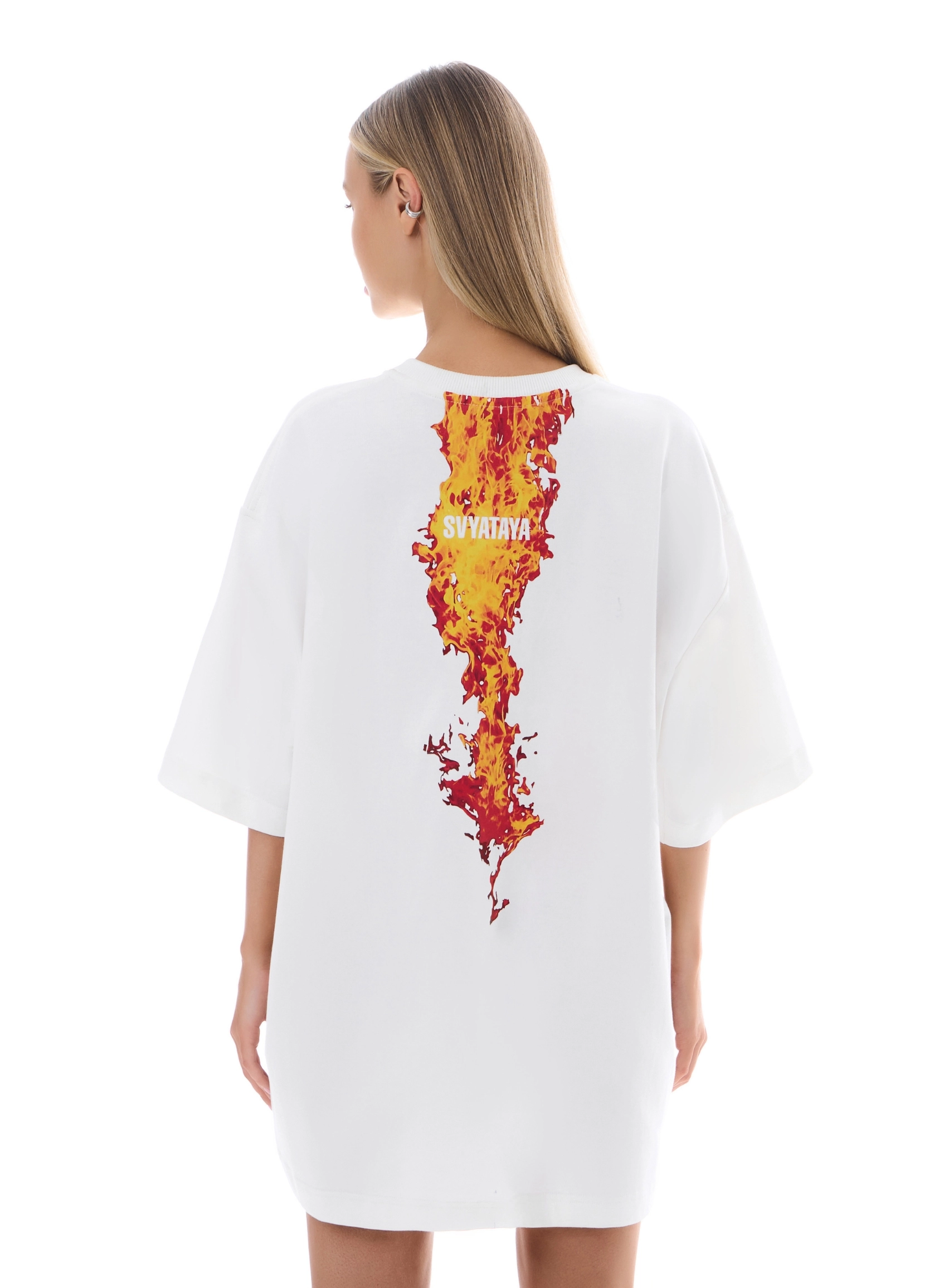 TOPURI SI TRICOURI - Tricou supradimensionat, lăptos Fire