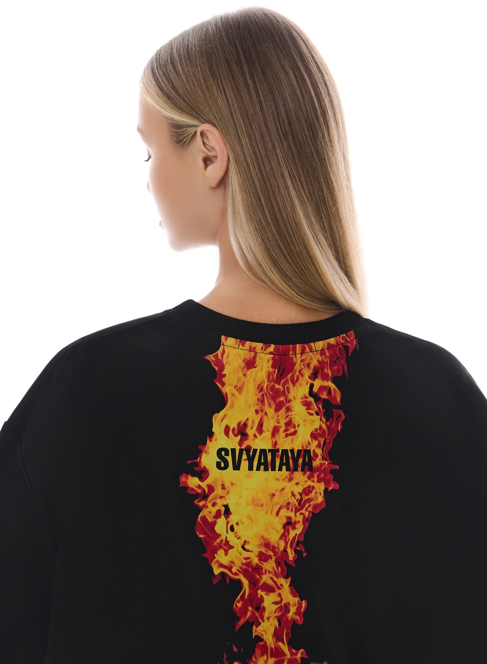 Tricou supradimensionat, negru Fire [1]