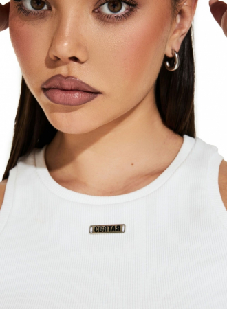 Tricou - top cu reliefuri, Alb [3]