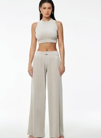 Pentru EA - Tricou - top velur, gri - bej