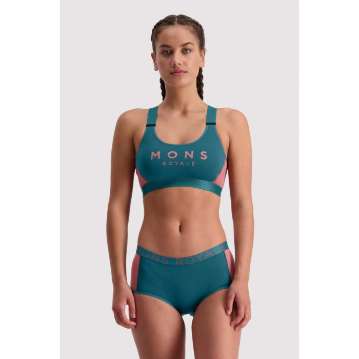 Bustiera MONS ROYALE W STELLA X-BACK BRA DEP TEAL/Pink [4]