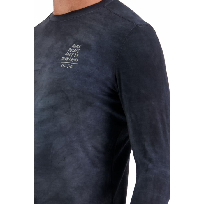 First layer merino Mons Royale Cascade Merino Flex 200 LS Black Acid Wash [3]