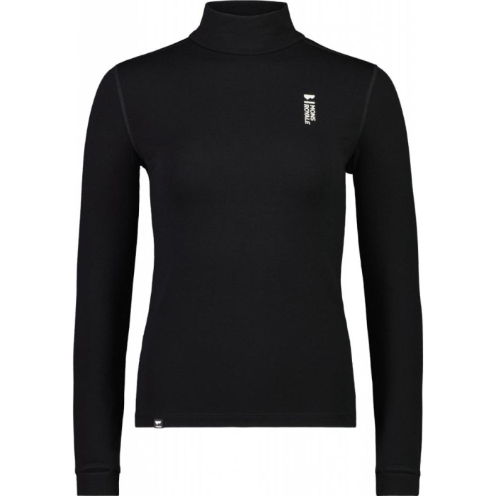 First layer merino Mons Royale Cascade Merino Flex 200 Mock Neck LS Black [3]