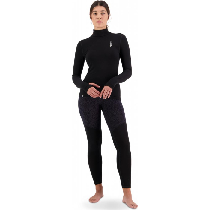 First layer merino Mons Royale Cascade Merino Flex 200 Mock Neck LS Black [1]