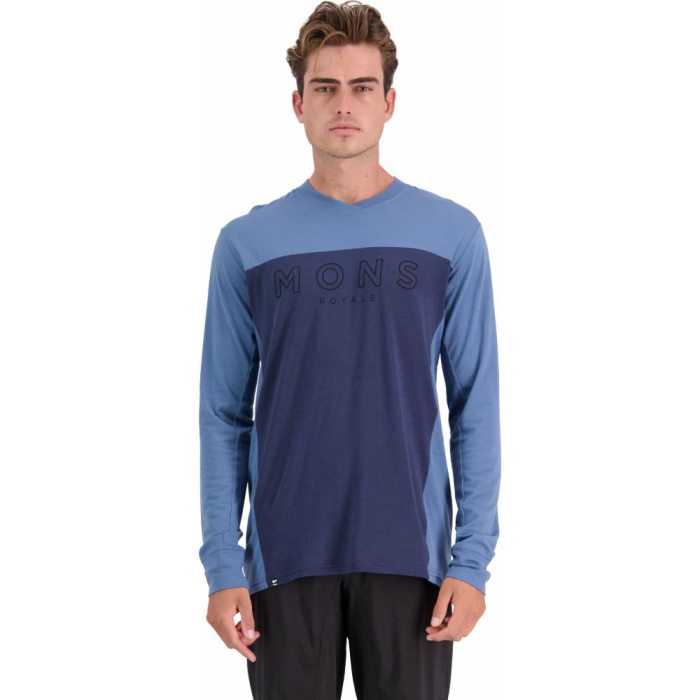 JERSEY MERINO MTB ENDURO HIKING MONS ROYALE BLUE [2]