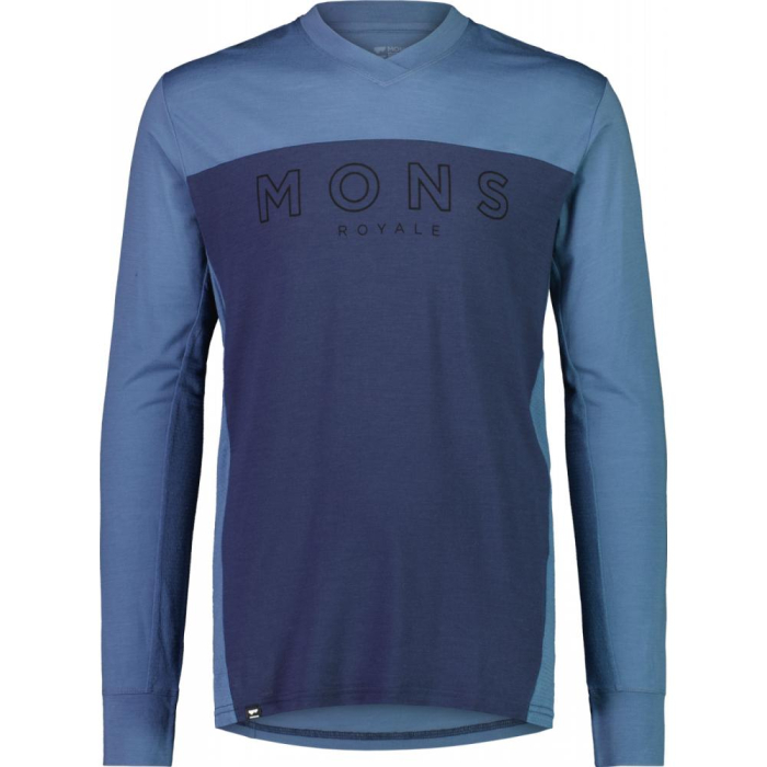 JERSEY MERINO MTB ENDURO HIKING MONS ROYALE BLUE [1]