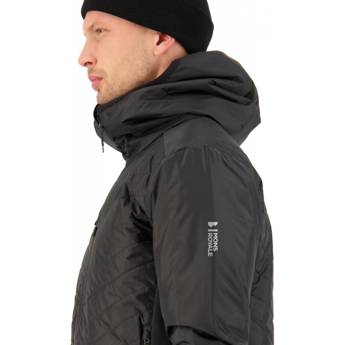 Mid Layer merino Mons Royale Arete Wool Insulation Hood Black [3]