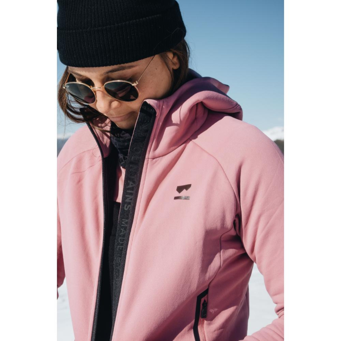 Mid Layer merino Mons Royale Nevis Wool Fleece Hood Dusty Pink [3]