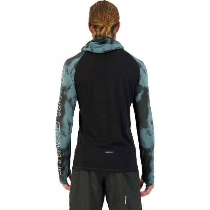 Midlayer merino M Temple Tech Hood Sage Tie Dye Black [4]