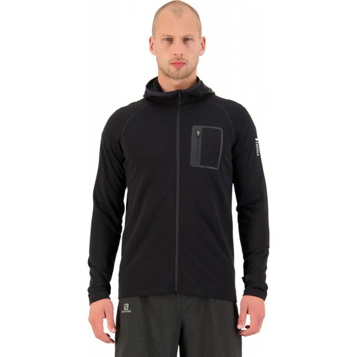 Midlayer merino M Traverse Full Zip Hood Black [2]