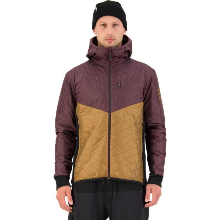 MidLayer merino Mons Royale M Arete Wool Insulation Hood Toffee/Wine [3]