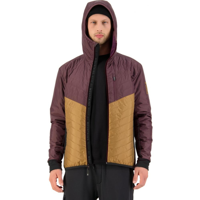 MidLayer merino Mons Royale M Arete Wool Insulation Hood Toffee/Wine [4]