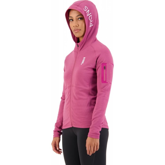 Midlayer merino Mons Royale W Ascend Full Zip Hood Berry [2]