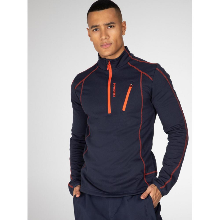 Midlayer Protest HUMANS 1/4 zip top Space Blue [3]