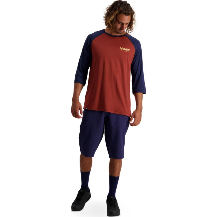 Tricou ciclism merino MONS ROYALE M TARN FREERIDE RAGLAN 3/4 Navy [4]